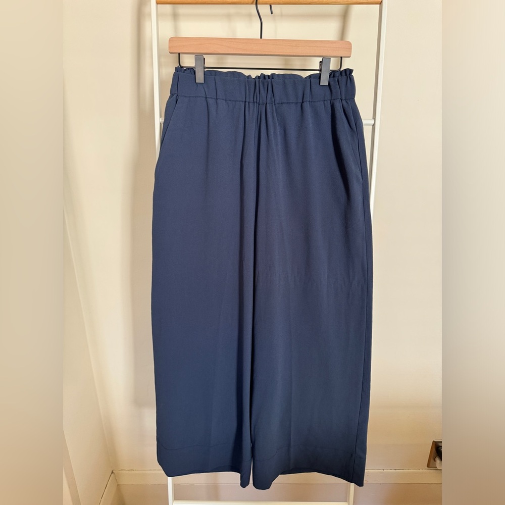 H&M Women’s Wide-leg Trousers - Navy Blue - Size 6 US